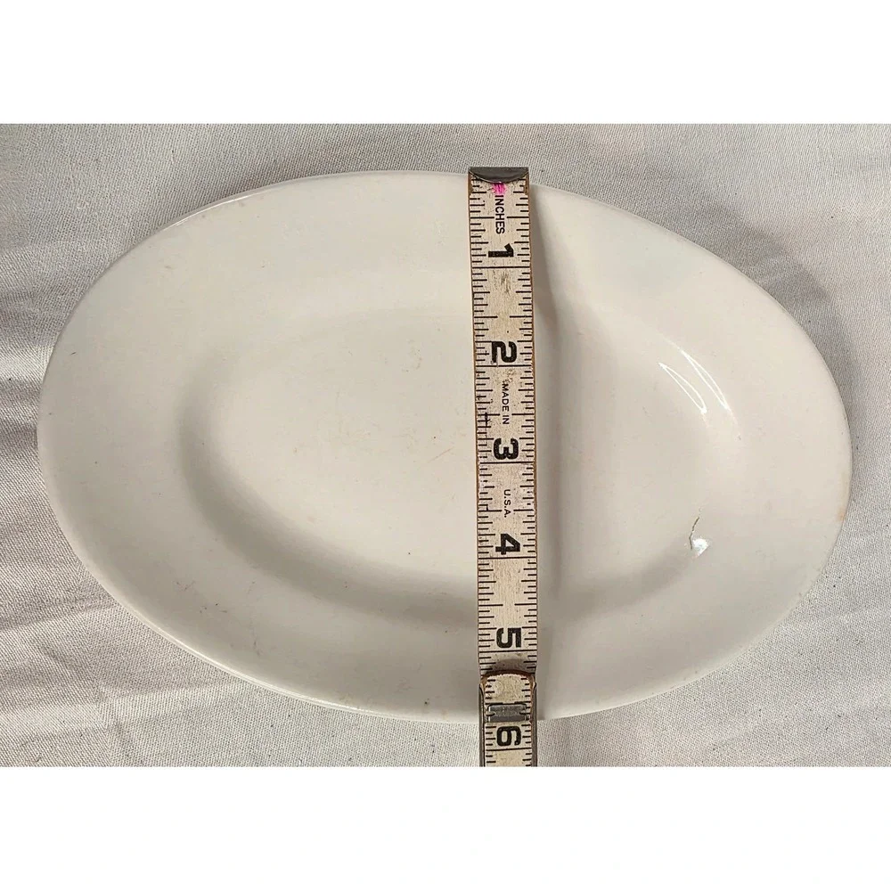 Greenwood China Trenton NJ Antique Ironstone Oval Platter White Restaurant Ware